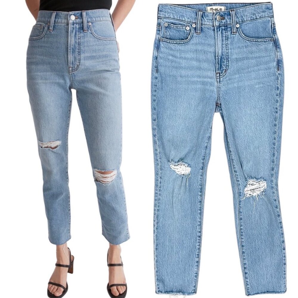 Madewell The Perfect Vintage High Rise Distressed Jean in Bradwell Wash Size 25